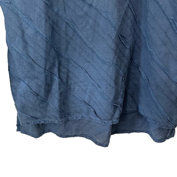 Sundance Popover Top Womens Medium Textured Blue 100% Cotton Comfort Shirt India - Picture 5 of 6